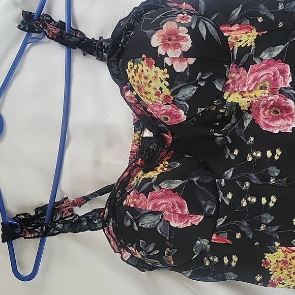 XHILARATION Strappy Dress Floral Two Pockets Sides 100% Polyester Women's - Picture 2 of 12